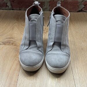 Paolo Gray Perforated Women's Wedge Sneakers